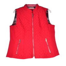 New Directions Women&#39;s Quilted Vest Red Size Medium - $16.19