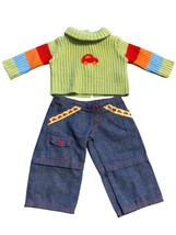 American Girl Bitty Baby Twins 15&quot; Doll Outfit Green Car Sweater &amp; Pants... - $26.93 CAD