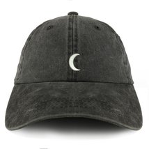 Trendy Apparel Shop Crescent Moon Embroidered Pigment Dyed Unstructured Cap - Bl - £15.73 GBP