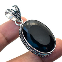 Black Spinel Vintage Style Gemstone Handmade Fashion Pendant Jewelry 2" SA 1375 - £3.97 GBP