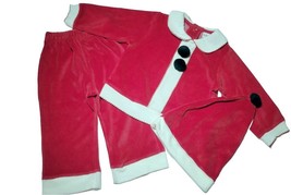 Bebini Boutique Girl&#39;s Boy&#39;s 12 Months 3-piece Velour Santa Outfit with Hat - $182.12 MXN
