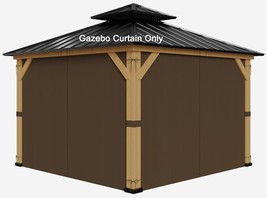 10-Ft X 10-Ft Gazebo Curtains,Privacy Replacement Sidewall 4-Panel, Brown - $124.40