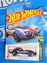 Hot Wheels 2022 Retro Racers Series #79 &#39;69 COPO Corvette Blue w/ 5SPs - £1.97 GBP