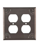 Double Outlet Cover with Chisel in Blackened Tin - 2 - $51.97 CAD