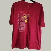 Iron Man Mens Shirt 2XL Short Sleeve Maroon Marvel Comics Casual Super Hero - $12.98