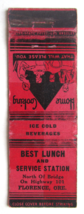 Best Lunch and Service Station  Florence, Oregon Restaurant 20FS Matchbook Cover - £1.37 GBP