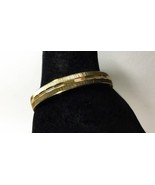 1950s Crown Trifari Gold Plated 3/8” Wide Finely Engraved Bangle - $31.95