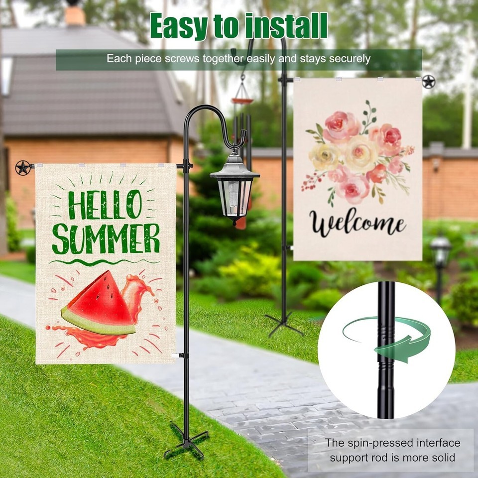Heavy-Duty Alloy Steel Garden Flag Holder - Stylish 2-Pack with Easy Setup Item image 4