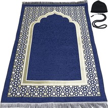 Modefa Turkish Islamic Prayer Mat - Thin Woven Chenille Praying Rug Carpet, Blue - $34.99