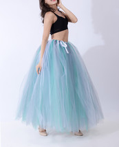 RAINBOW Maxi Tulle Skirt Women Plus Size Drawstring Waist Puffy Tutu Skirt image 2