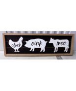 NEW Hen Pig Cow Pig Chuck Oink Moo Country Wall Art Rustic Home Farmhous... - $37.04