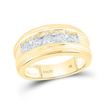 Authenticity Guarantee 
14kt Yellow Gold Mens Round Diamond Wedding Channel S... - £2,277.62 GBP