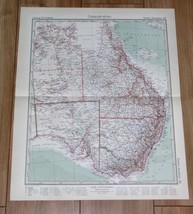 1932 Original Vintage Map Eastern Australia Melbourne Sydney Brisbane Adelaide - £14.09 GBP
