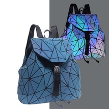 Luminous bao bag Backpack Women Geometric Backpacks For Teenage Girls Female Las - £46.23 GBP