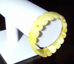 Amber Bracelet Natural Baltic Amber white butter pieces  elastic bracelet - £114.33 GBP