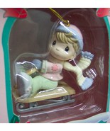Precious Moments LITTLE BOY ON SLED 2&quot; CHRISTMAS TREE ORNAMENT NEW - $20.37 CAD