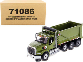Western Star 49X SBFA OX Bodies Stampede Dump Truck Olive Green Metallic &quot;Tra... - £80.38 GBP