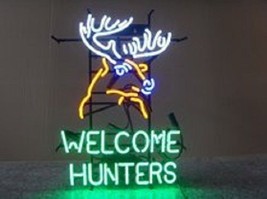 New Welcome Hunters Deer Stag Beer Neon Light Sign 32"x24" - $339.99