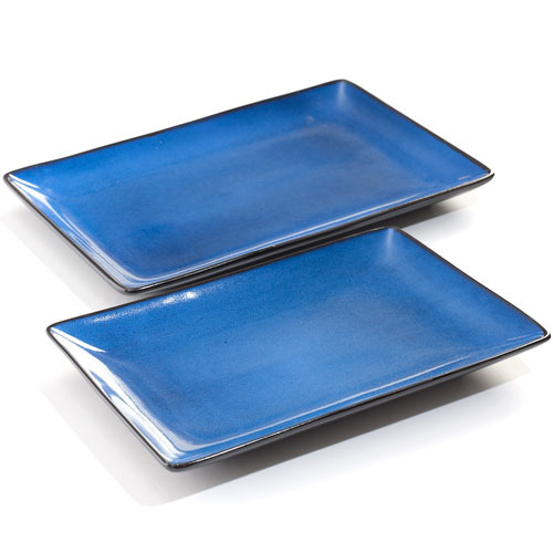 Blue Rectangular Platters - Blue  Set of 2 - $240.00