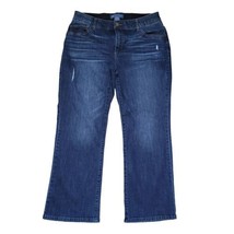 Democracy Jeans Women&#39;s Size 14W AB Solution 5-Pocket Distressed Blue Denim - £16.92 GBP