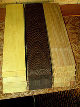 15 Pieces Kiln Dried Sanded Thin Yellowheart, Wenge, Canarywood 12&quot; X 3&quot; X 1/8&quot; - £45.85 GBP