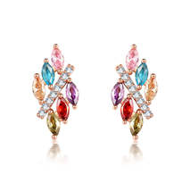 Multicolor Crystal &amp; Cubic Zirconia Pear-Cut Botany Stud Earrings - £11.98 GBP