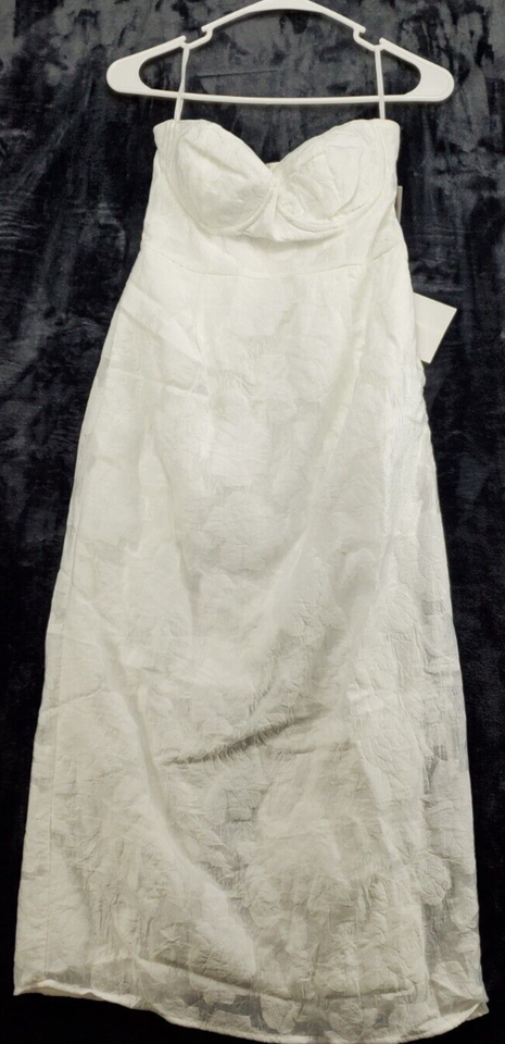 Primary image for Lulus Dress Womens Small White Spaghetti Strap Off the Shoulder Back Zip NWT