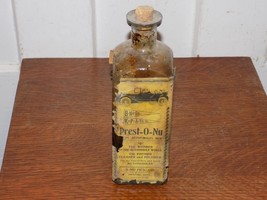 Vintage Prest-O-Nu Cleaner in Glass Bottle Paper Label - $54.45