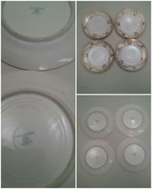 Lot of 4 Vintage Nippon Spoke Hand Painted Saucers Gold 6.5 Inch  - $44.99