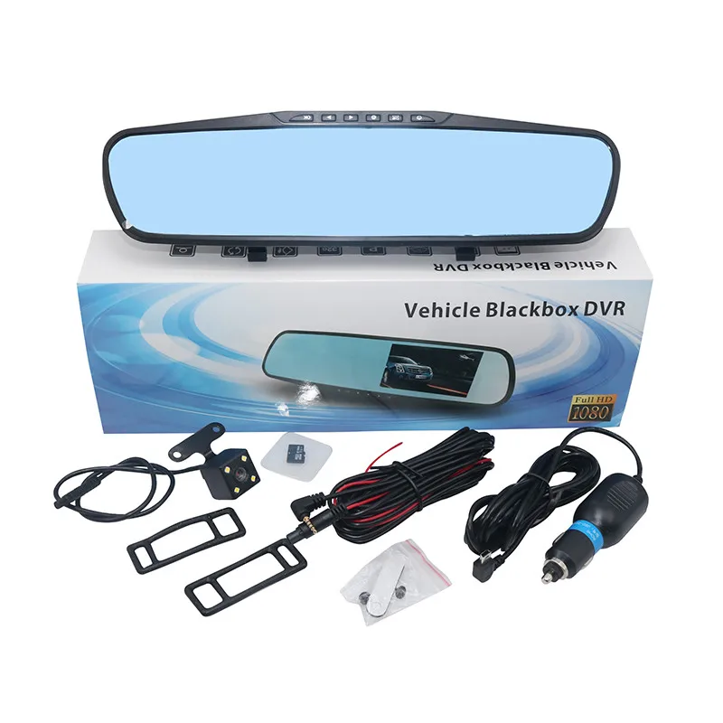 HD 1080P Car DVR Camera with 4.3 Inch Rearview Mirror and Dual Lens - £26.36 GBP