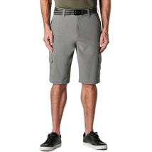 Iron Co Hybrid Cargo Shorts Mens 36 Heather Gray Belted Performance Stretch NEW - £16.90 GBP