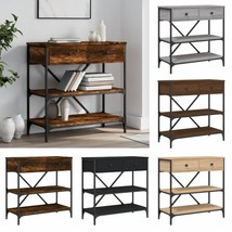 Industrial Wooden Narrow Hallway Console Table With 2 Storage Drawers &amp; Shelves - £116.37 GBP+