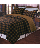 BROWN  WESTERN  PLAID OVERSIZE  REVERSIBLE QUILT SET  KING SIZE - £207.03 GBP