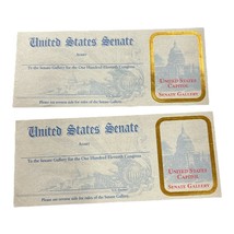 A Pair of United States Senate Capitol Gallery Visitors Tickets 111th  Congress - £17.62 GBP