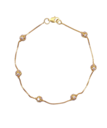 22ct Yellow Gold &amp; Cubic Zirconia Fancy Glitter Ball Bracelet 7&quot;inches - $449.08