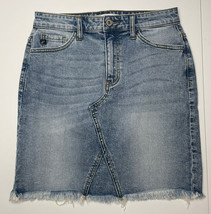 NWT Kancan Denim Jean Mini Skirt Size Small Frayed Hem M5 - £18.15 GBP