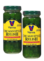 Vienna Bright Green Chicago Style Relish, 2-Pack 12 oz.(355ml) Jars - £24.13 GBP