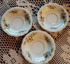 Johann Haviland ~ Moss Rose ~ Set of 3 ~ 6.25&quot; Saucers ~ Bavaria Germany  - $35.00