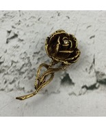 Vintage Goldette Rose Brooch Gold Toned Beautiful 2.5” - £15.85 GBP