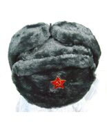 Authentic Russian Military Deep/Gray Ushanka W/ Red Star Hammer and Sickle - $579.67 MXN