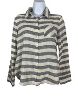 Chaser Womens Classic Button Front Shirt Juniors Size Small Awning Stripe - $11.69