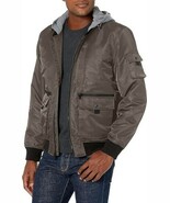 Levi&#39;s Men&#39;s Hooded Utility Soft Rib Knit Bomber Jacket Army Green L Wat... - $98.29 CAD