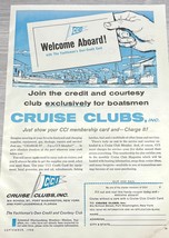 Cruise Clubs Inc Credit Card 1958 Vintage Print Ad Membership CCI - £11.08 GBP