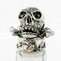 Pirate Skull Salt &amp; Pepper Shaker Pair - Silvie Goldmark Design Plated Pewter - £28.47 GBP
