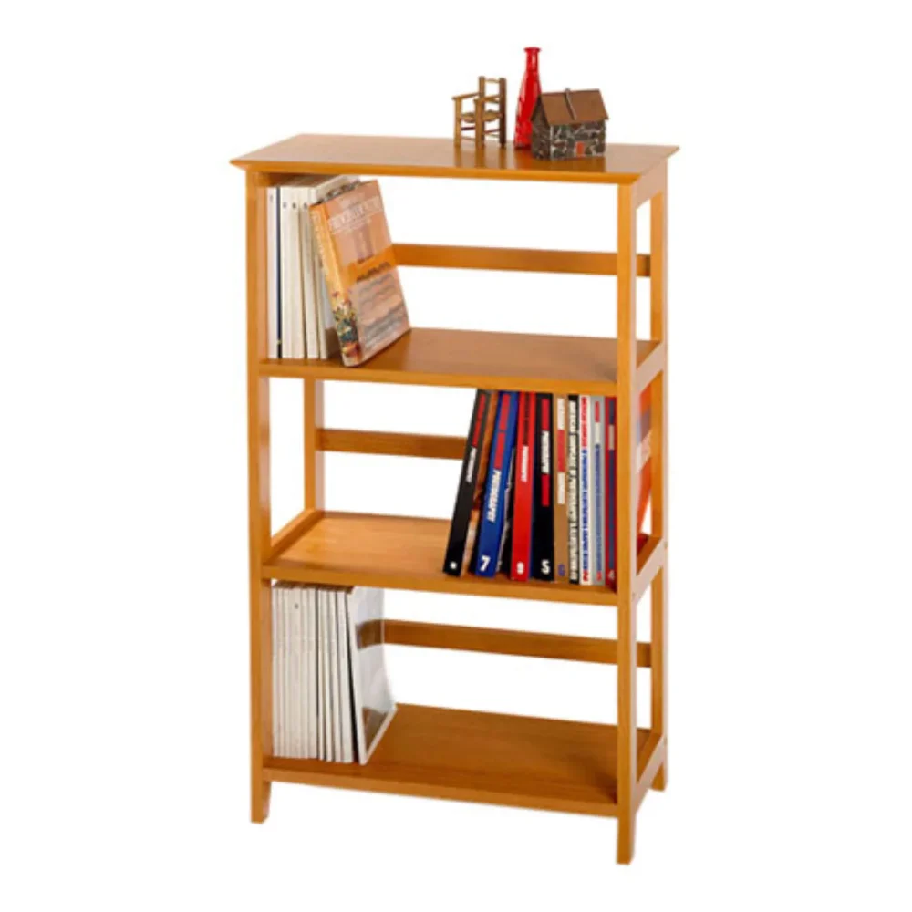   3-Section Bookshelf, Honey Pine Finish - £122.49 GBP