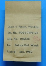 Genuine Vintage Military Bulova Ordinance Watch Pinion Winding Parts 195... - £23.97 GBP