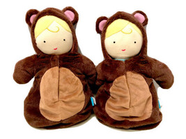 Manhatten Toy Company Snuggle Baby Soft Doll Hooded Bear Sleep Sack Set of Twins - $34.95