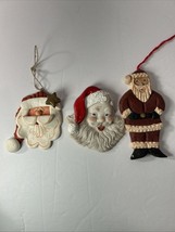 Lot of 3 Santa items- two ornaments and one Santa pin - £4.01 GBP