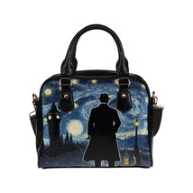 Sherlock Holmes Silhouette Van Gogh Starry Night PU Leather Shoulder Han... - $38.00