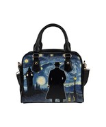 Sherlock Holmes Silhouette Van Gogh Starry Night PU Leather Shoulder Han... - €32,57 EUR
